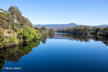 North west view of the Huon River at Huonville