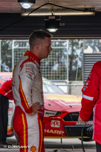 Scott McLaughlin in the garage at Symmons Plains